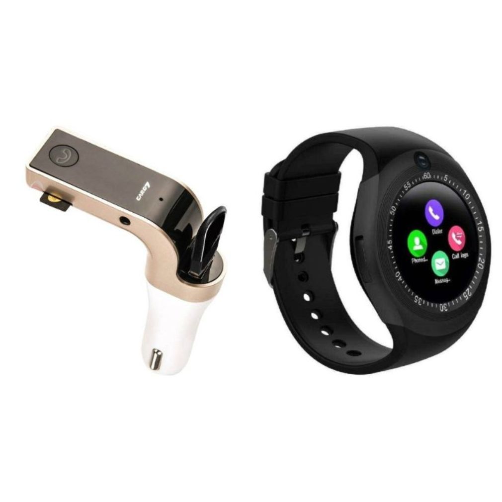 Car G7 Car Charger cum FM Tunner and Y1 Smart Watch Car charger||Mobile Charger