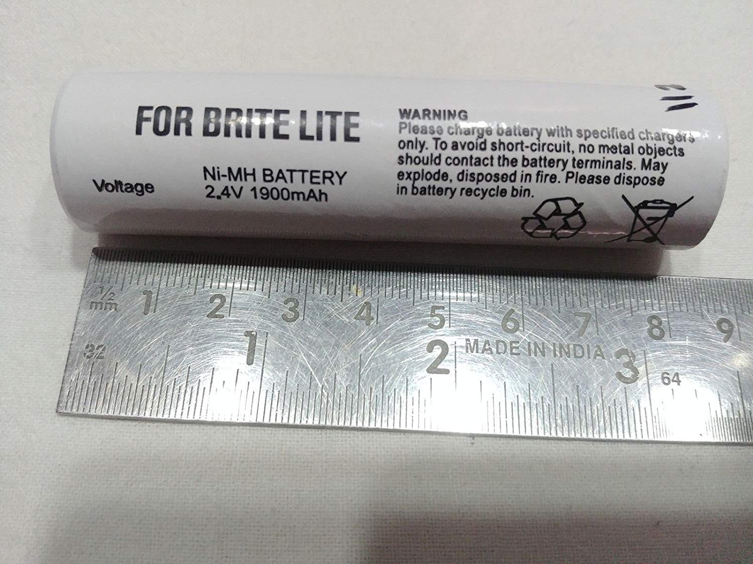 Buy Rechargeable Battery 2.4V 1900MAh (Work in Brite Lite LED Light ...