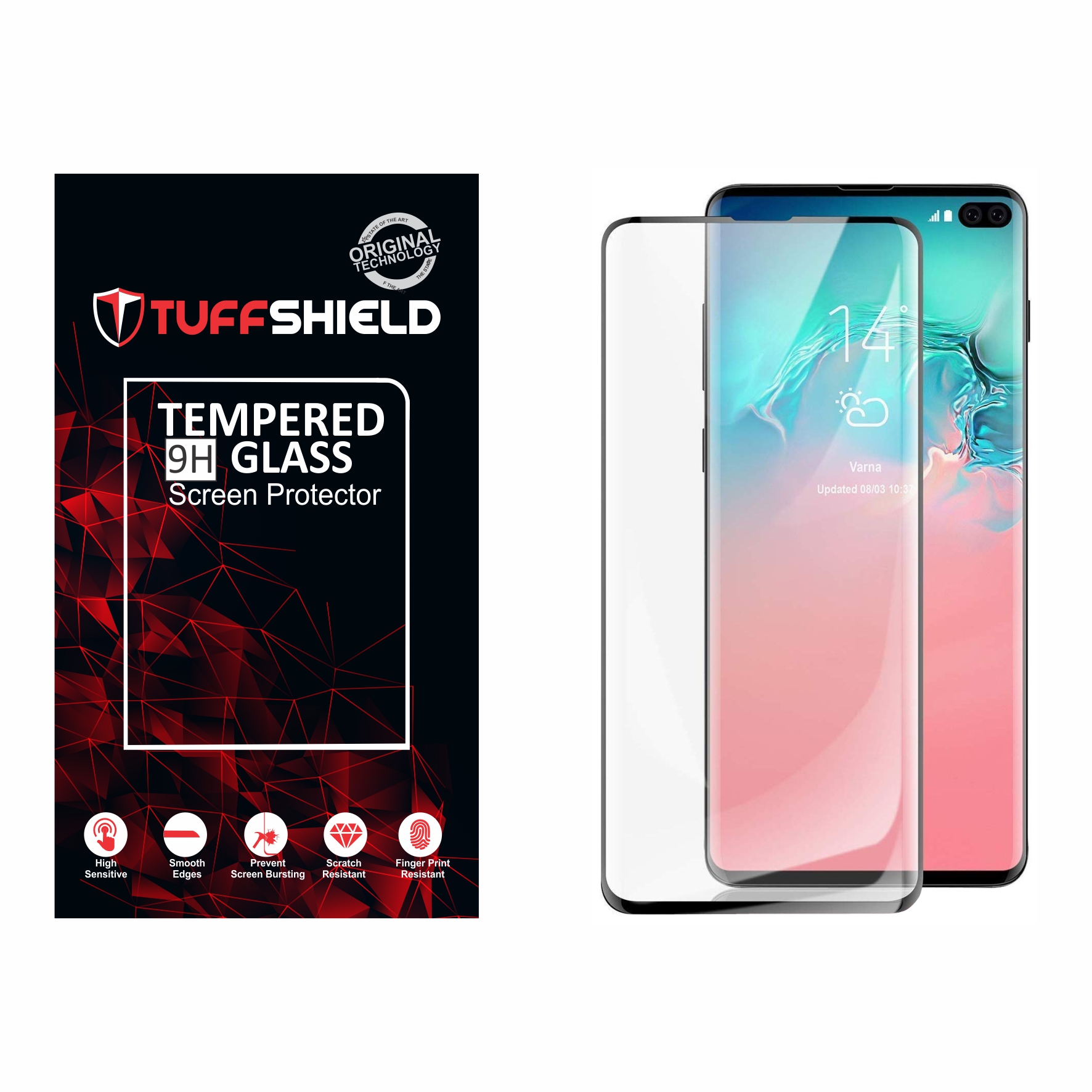 Buy TUFFSHIELD Edge to Edge Tempered Glass Screen Protector for Samung Galaxy S10 Plus with
