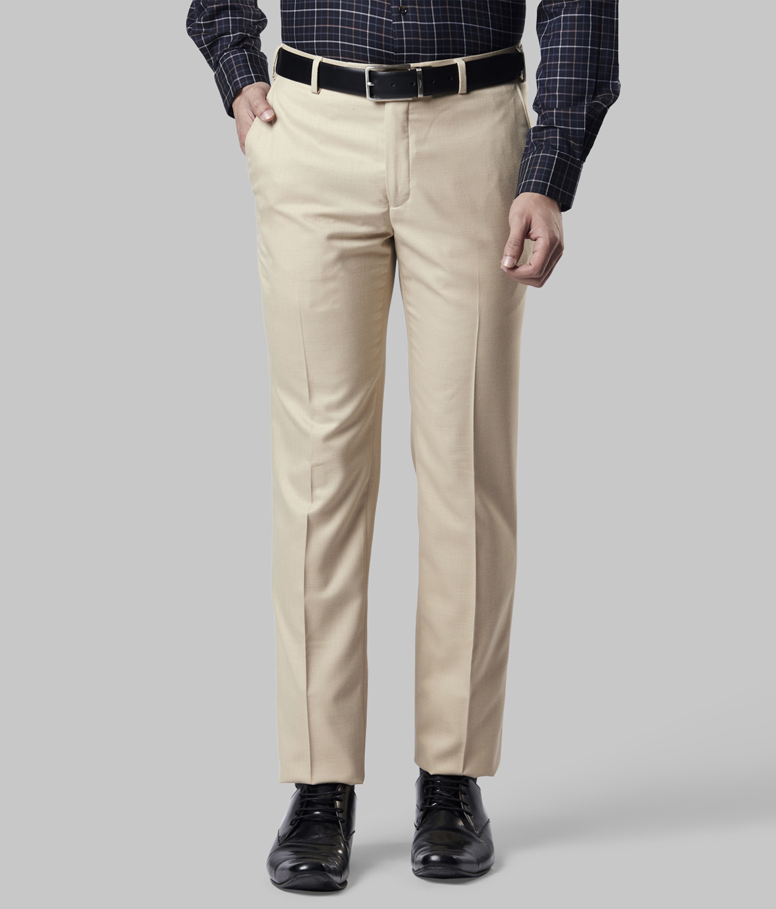 Buy Haoser Slim Fit formal pants for men , Beige Formal Trouser For men ...