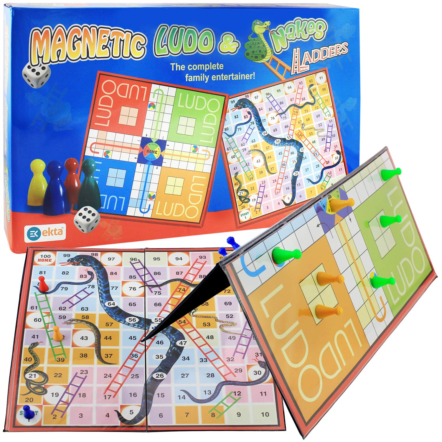 Buy Ekta Magnetic Ludo Snakes Ladders Party Fun Games Board Game Online ...