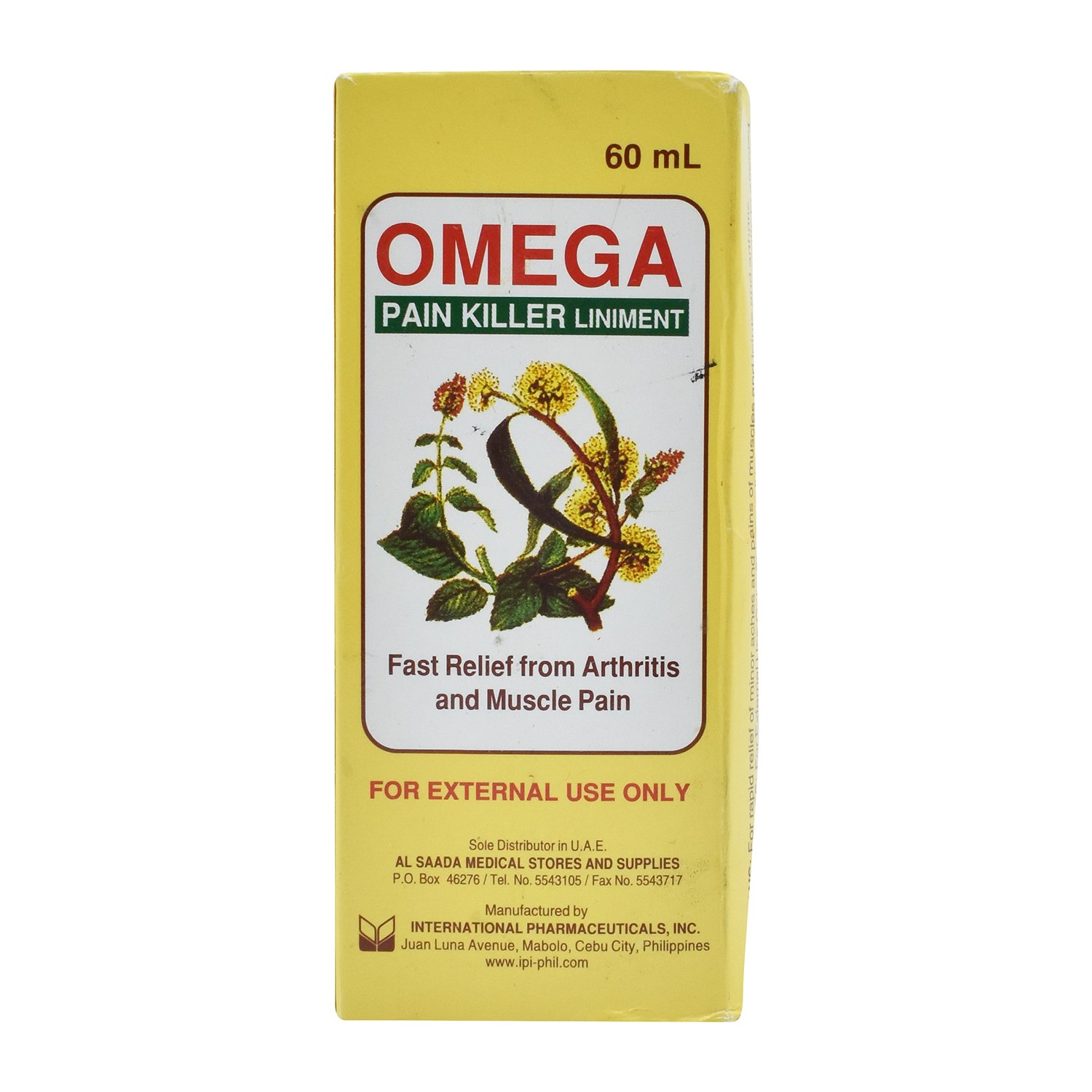 Buy Omeg Pain Killer Liniment Oil Fast relief 60ml Online ₹499 from
