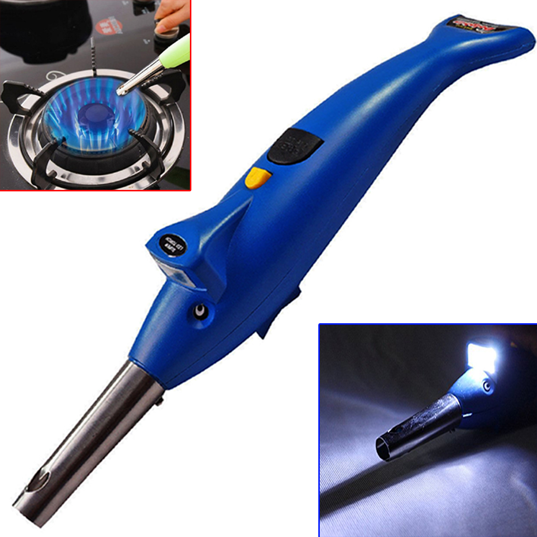 Buy 2in1 Electronic Dolphin Shape Battery Operated Kitchen Gas Lighter