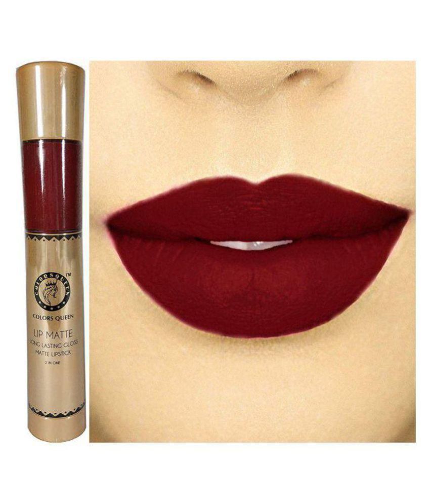 Colors Queen 2 In 1 Revolving Matte Lip Gloss Liquid Lipstick   Maroon   10 ML