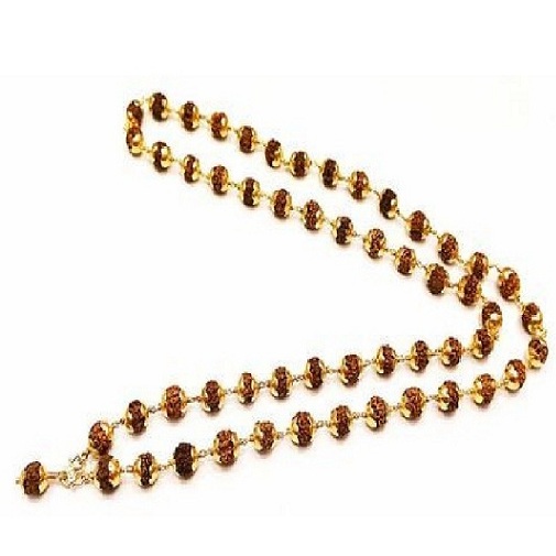 Buy Original Rudraksha Gold Plated Beads Mala Lab Certified A1 Quality ...