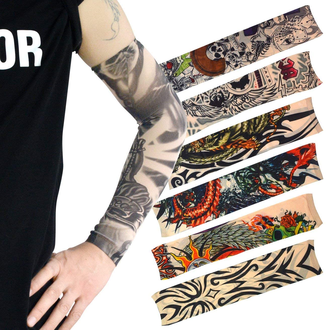 Online Wearable Arm Tattoo Sleeves For Style / Biking Sun Protection ...