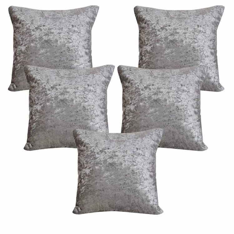 Buy HomeStoreYEP Velvet Plain Decorative Soft Texture Cushion Cover Pack of 5, 16x16 Inch