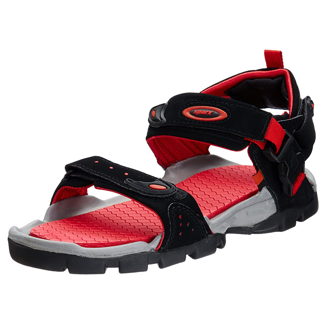 Buy Sparx Men's Black/Red Velcro Floaters Sandal Online @ ₹949 from ...