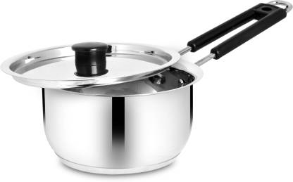 BERTOL KITCHENWARE Stainless Steel Induction Base Belly Saucepan With Steel Lid Sauce Pan 16 cm diameter with Lid