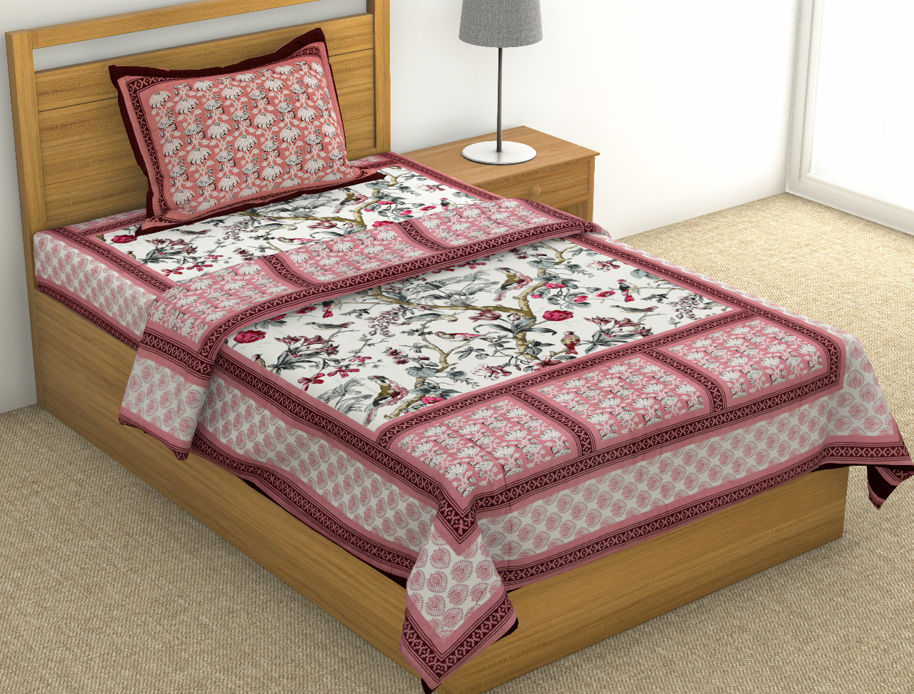 Buy Dilwala handloomone set of premium cotton printed single bed