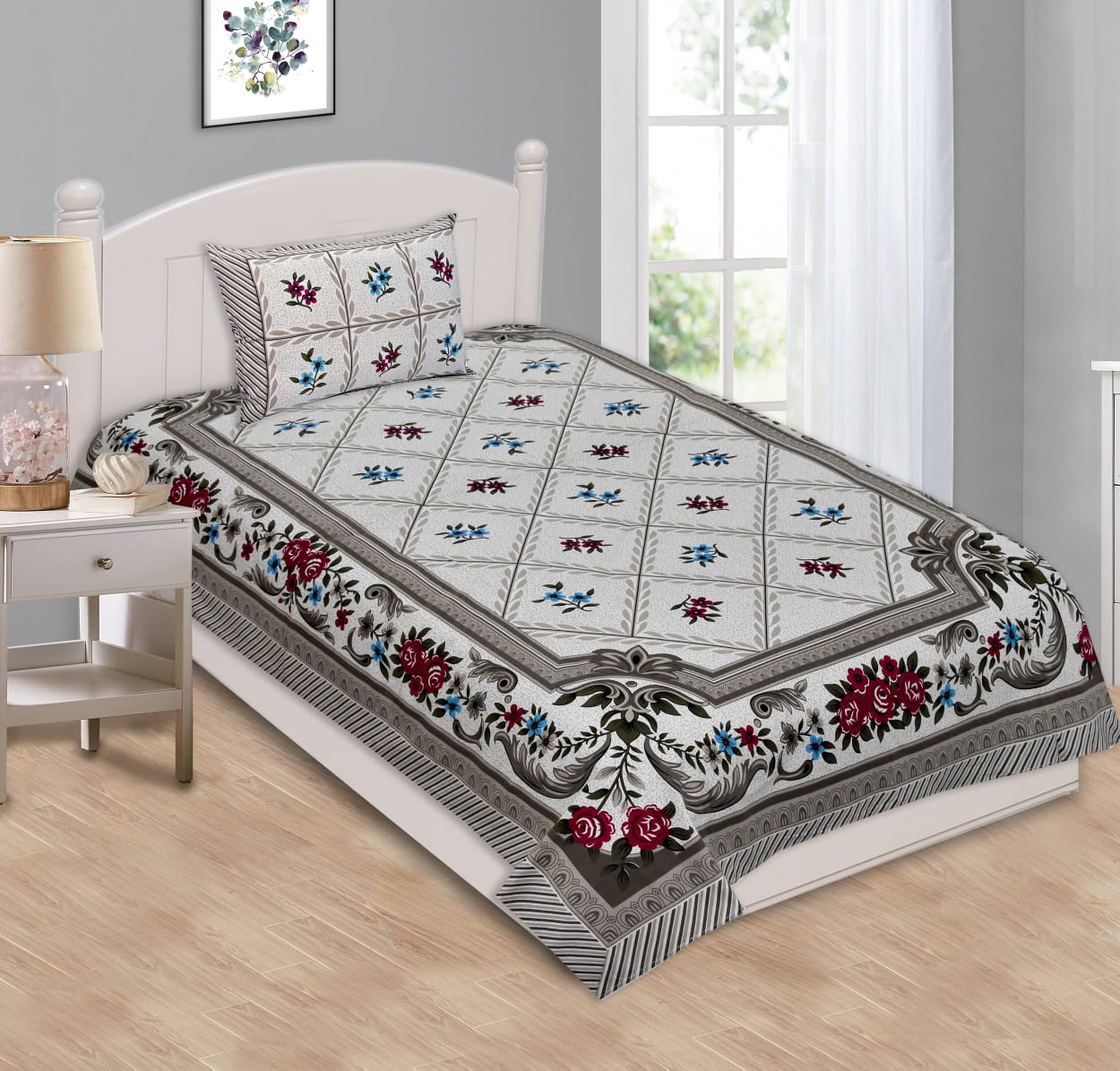 Buy Dilwala handloomone set of premium cotton printed single bed