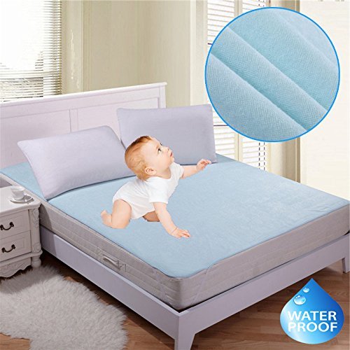 Buy HomeStoreYep Blue plastic Double Waterproof Mattress Protector Set