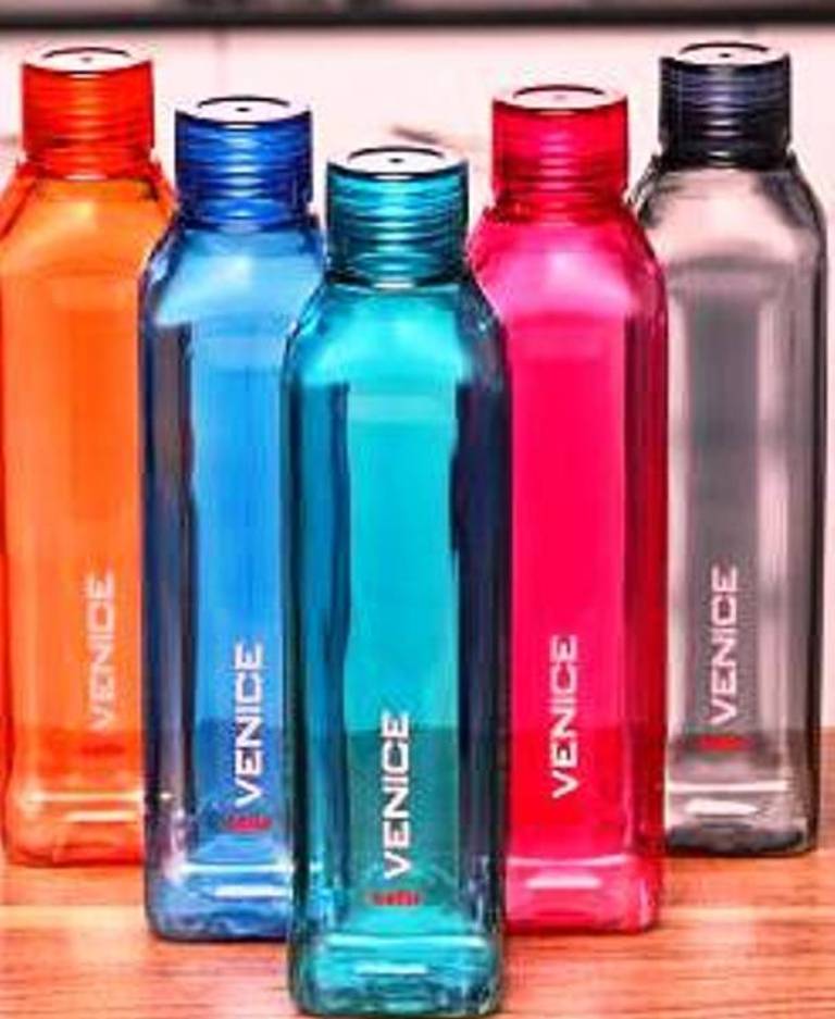Buy Cello VENICE, 1 Litre Water Bottle, Pack of 5, Multicolor Bottles