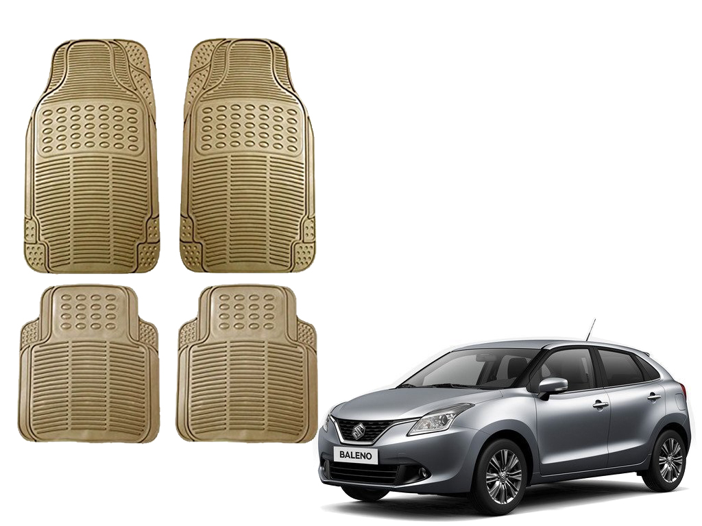 Buy Auto Addict Car Simple Rubber Beige Mats Set Of 4pcs For Maruti 