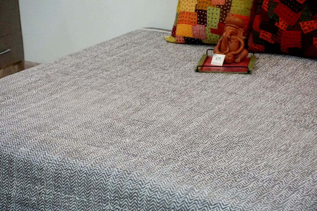 Buy Double Bed Size Grey Vintage BedSheet/Bed Spread Without Pillow