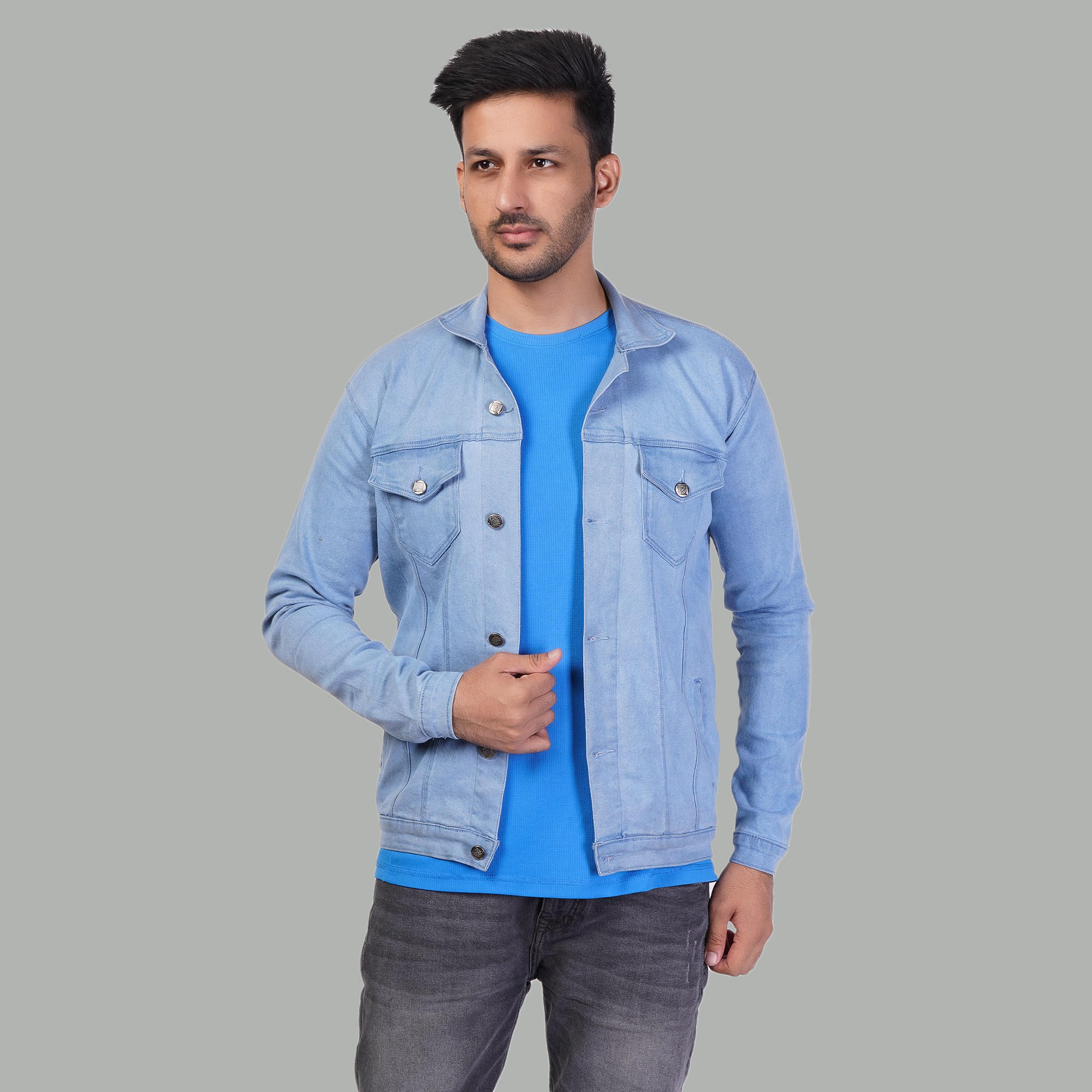 What To Wear With Light Blue Denim Jacket Male