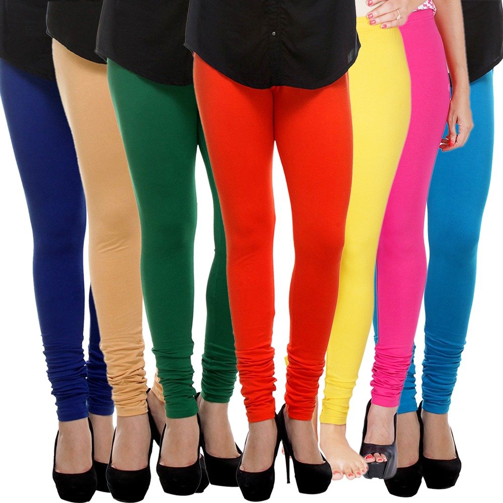 Buy Cotton Legging For Women's/Multi Color Leggings/Churidar Leggings ...