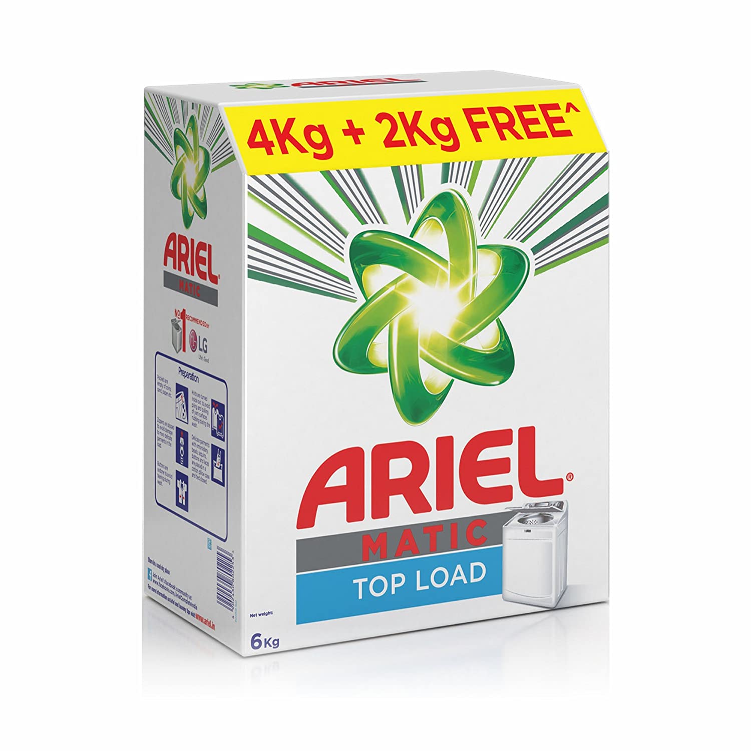Buy Ariel Matic Top Load Detergent Washing Powder 4 kg With 2 Kg Free