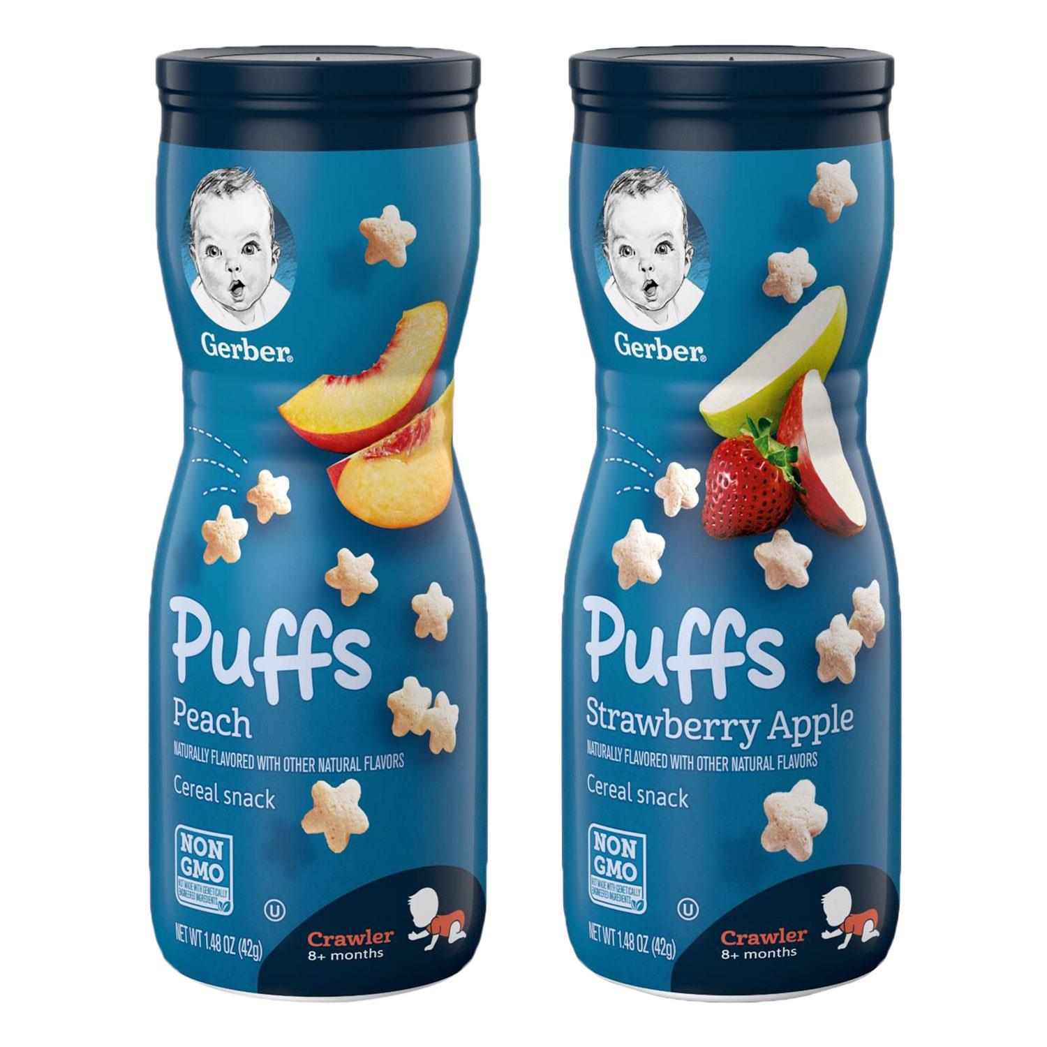 Buy Gerber Puffs Combo (Pack of 2) - Peach + Strawberry Apple Online ...