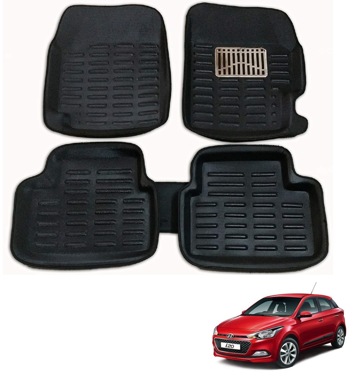 Buy Auto Addict Car 3D Mats Foot mat set of 3 pcs Black Color for