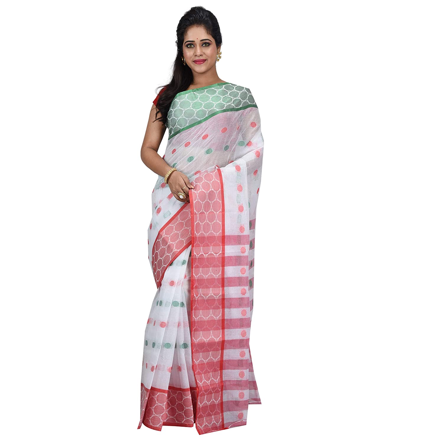 Buy DESH BIDESH Pure Cotton Traditional Bengali Tant Saree Cotton and ...
