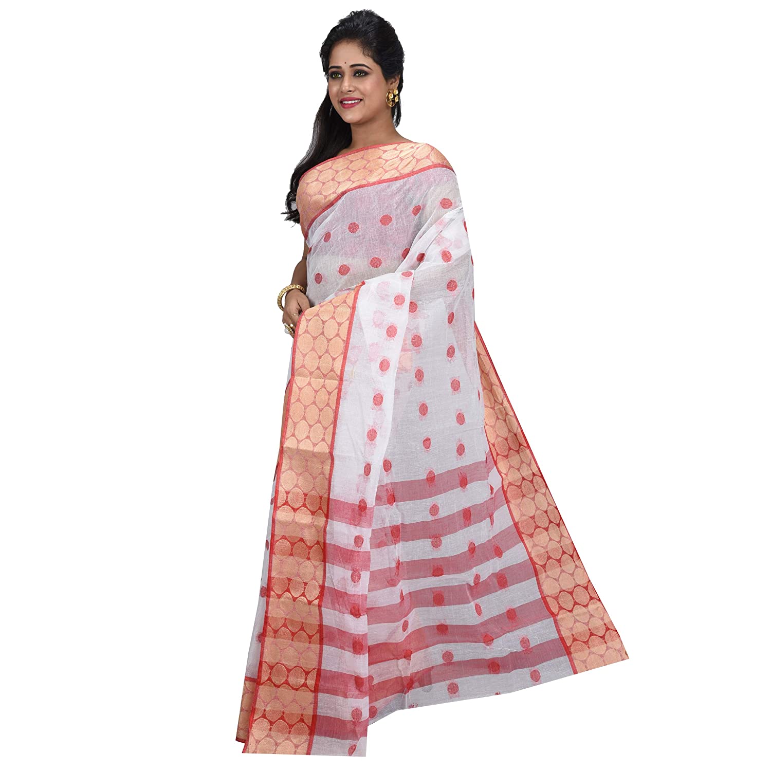 Buy DESH BIDESH Womens Santipur Handloom Bengal Tant Saree with Bengali ...