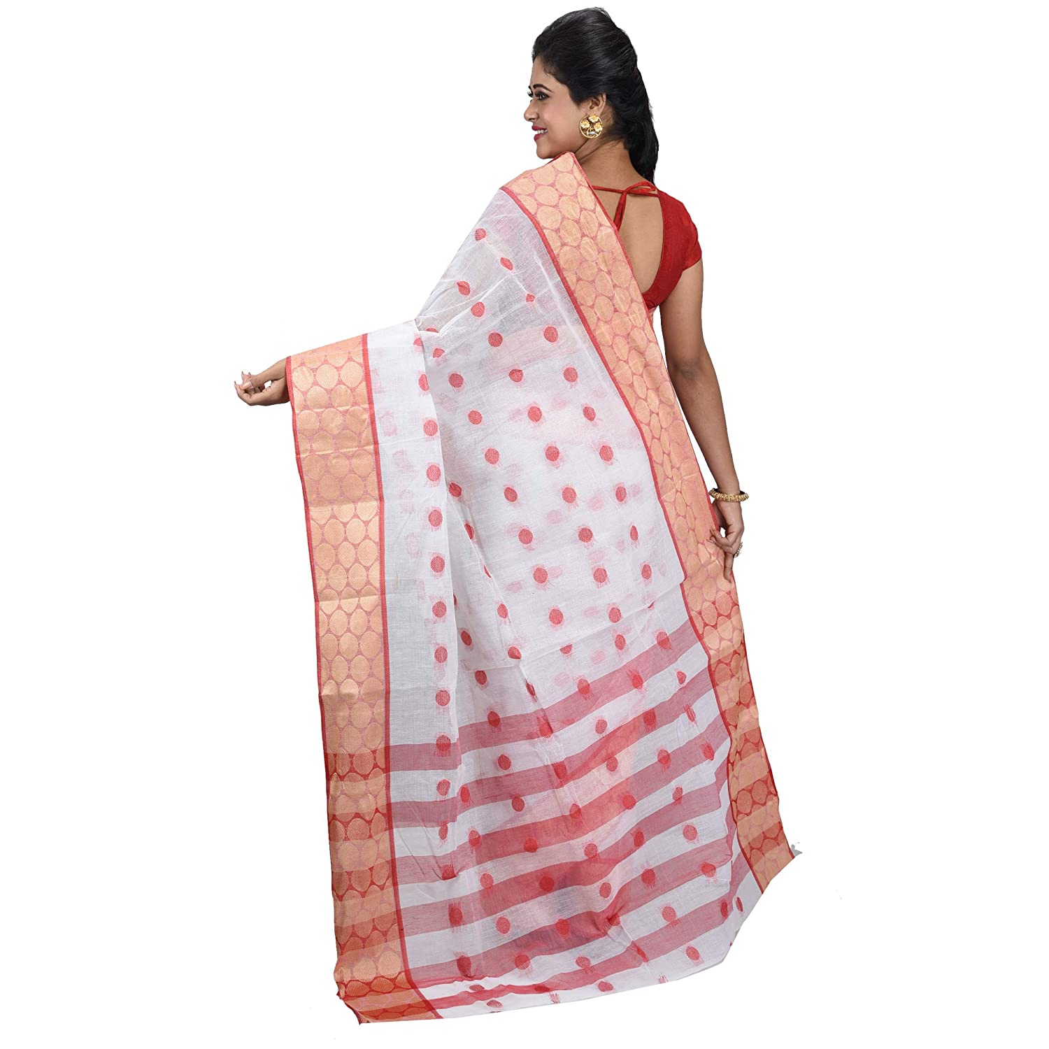 Buy DESH BIDESH Womens Santipur Handloom Bengal Tant Saree with Bengali ...