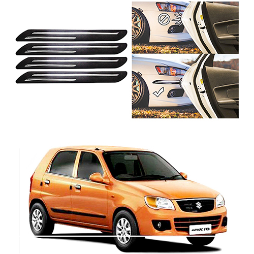 Buy feelitson Car Bumper Protector Safety Guard Double Chrome Silver Strip (Set of 4) Black