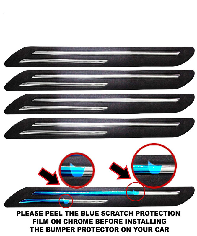 Buy feelitson Car Bumper Protector Safety Guard Double Chrome Silver