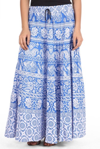 Buy Jabama Blue Printed Regular Skirt for Women Online @ ₹575 from ...