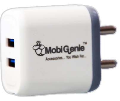 MobiGenie Mobile Charger 3.1 AMP Dual USB Port Turbo fast Charger with Micro USB Data Cable