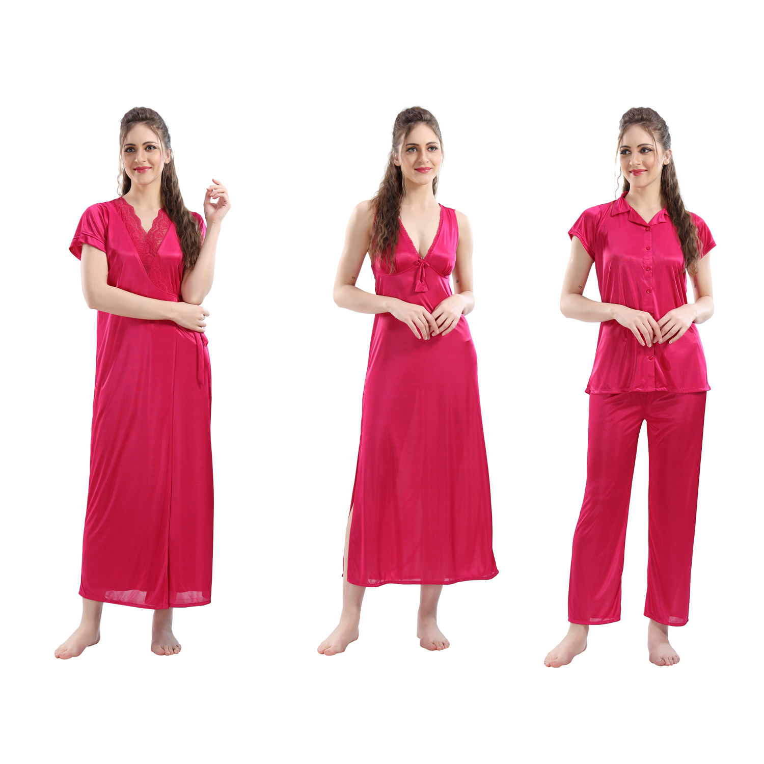 Buy Juliana Dream Pink Nightwear Set Nighty Robe Top Pajama Online ₹1099 From Shopclues 7181