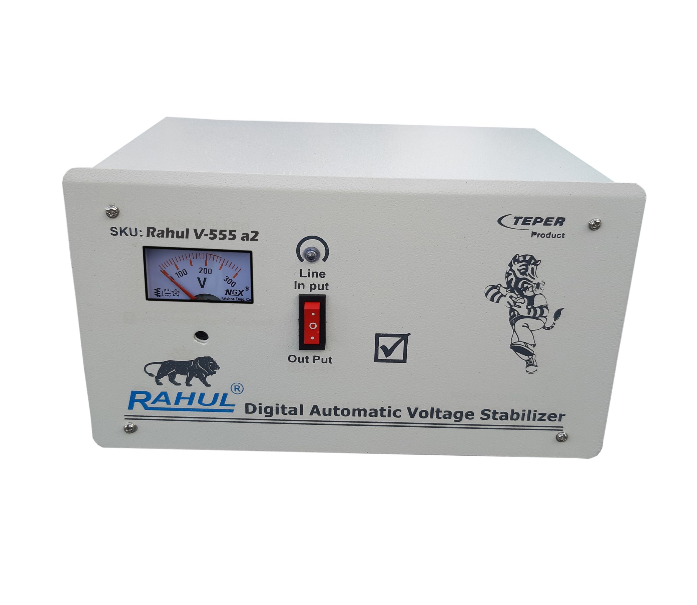 Rahul V 555 a2 Kva/8 Amp 100 280 Volt 5 Booster Mainline Automatic Digital Voltage Stabilizer