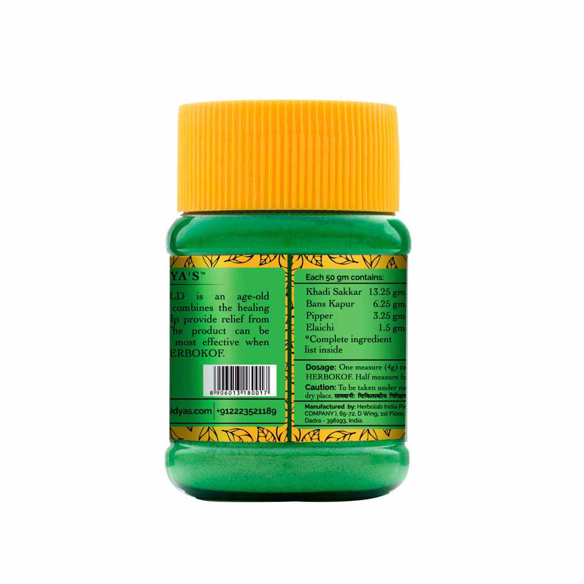 Buy Dr. Vaidya's Herbokold | Ayurvedic Churna For Cold, Cough & Sore ...