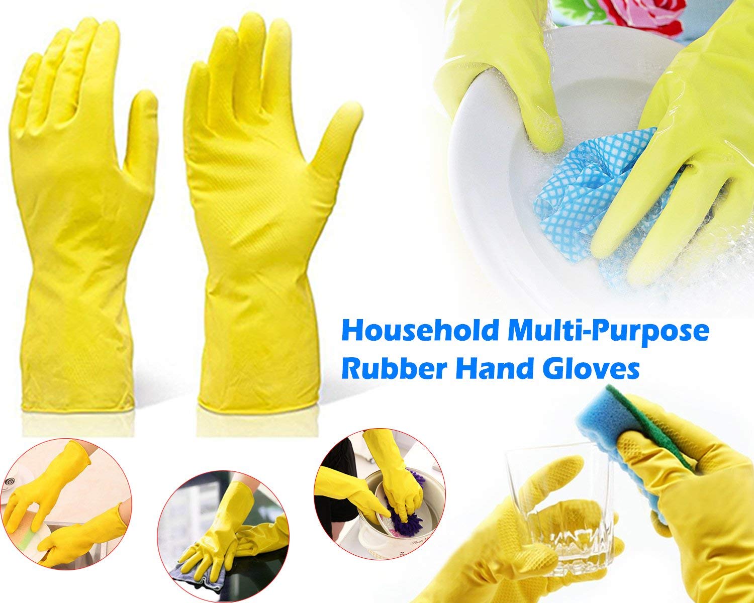 Buy Kaltron Reusable Rubber Hand Gloves for Washing, Cleaning, Kitchen ...