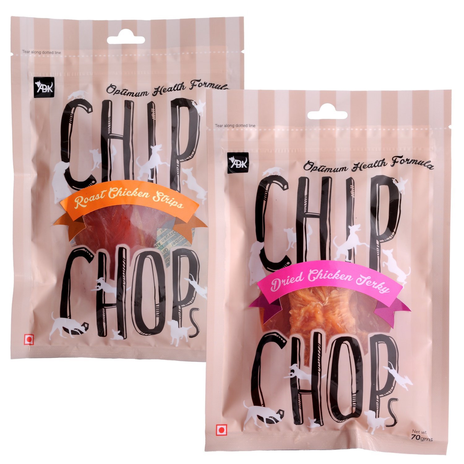 Buy Chip Chops Roast Chicken Strips Sun Dried Chicken Jerky Dog Treats, 140g, Optimum Health