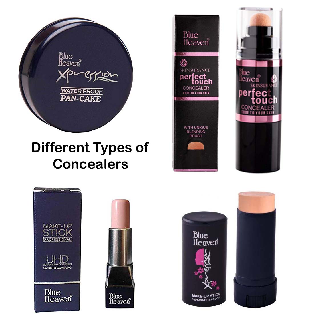 Buy Blue Heaven Concealers (4 different types of concealers) Online ₹460 from ShopClues