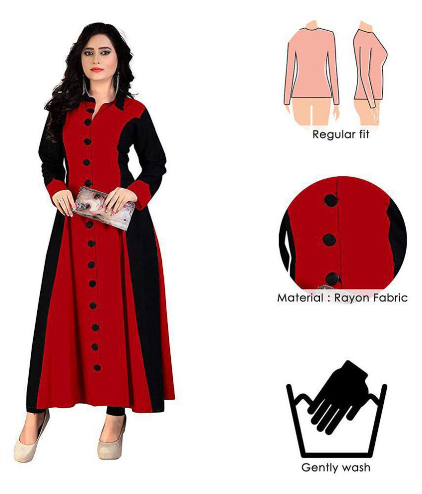 plain a line kurti