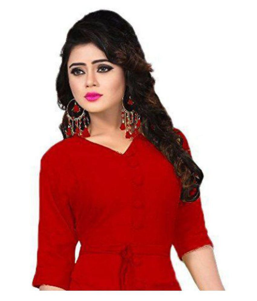 Buy Rayon Design Red Fashionable Front Slit Kurti Online @ ₹499 from ...