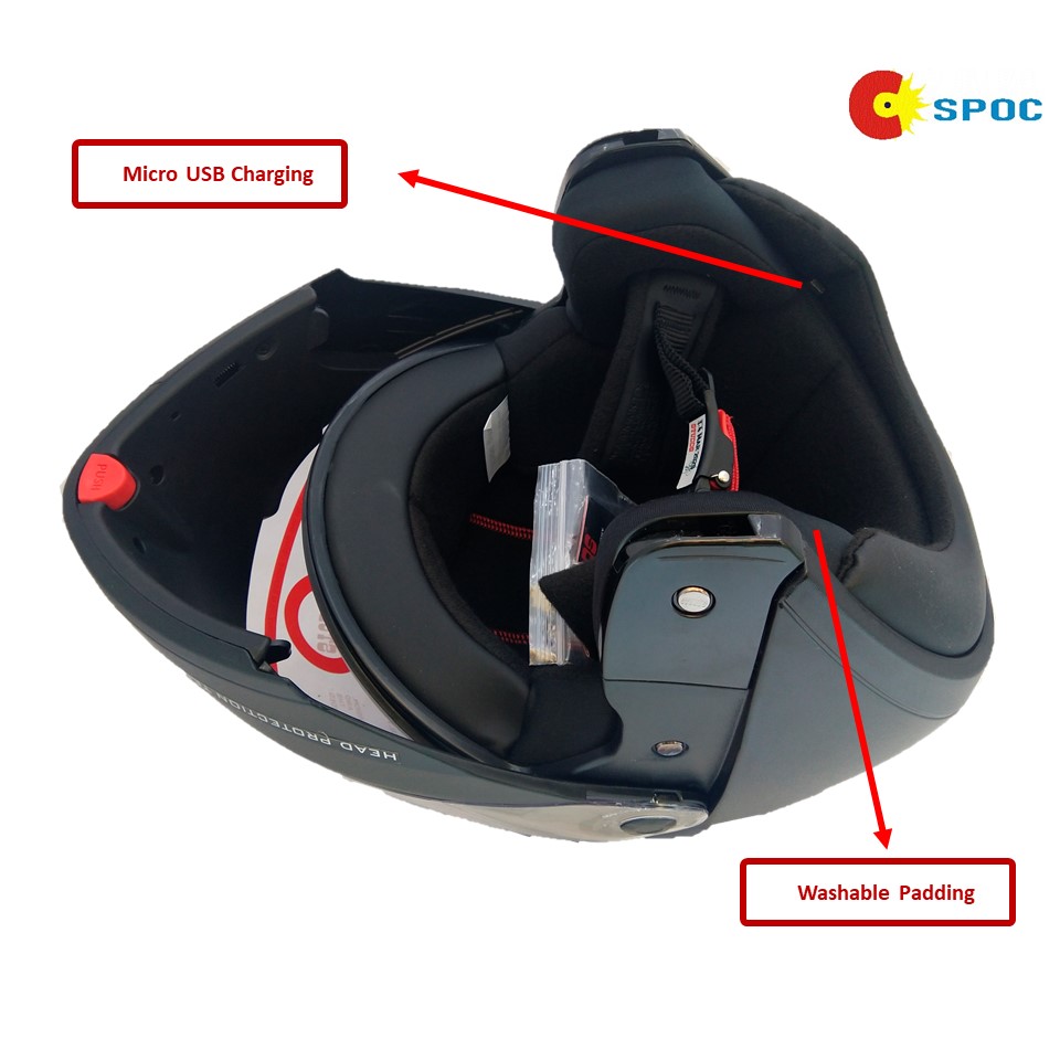 Buy Studds Flip Up Bluetooth Helmet With Call Music Function ISI Marked