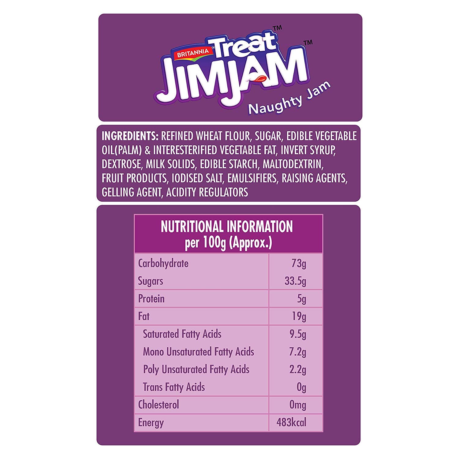 Buy BritanniaTreat Jim Jam Cream Biscuits100 Gm Online ₹25 from