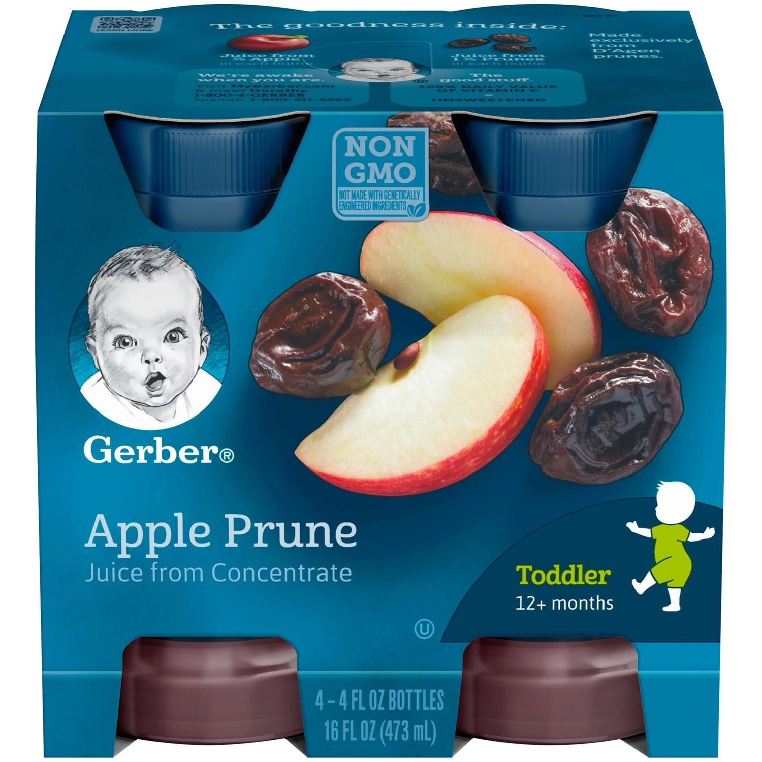 Buy Gerber Juice for Toddler (16oz) - Apple Prune Juice (4x4oz) Online