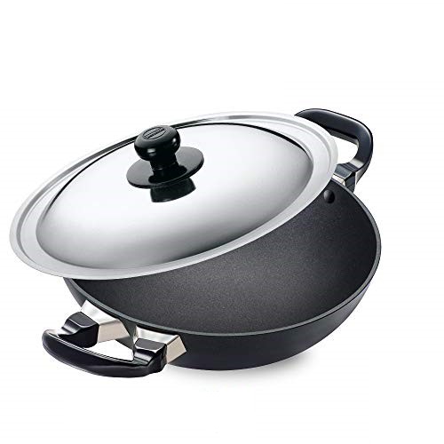 Buy Hawkins Futura NonStick Round Bottom DeepFry Kadai with Steel Lid