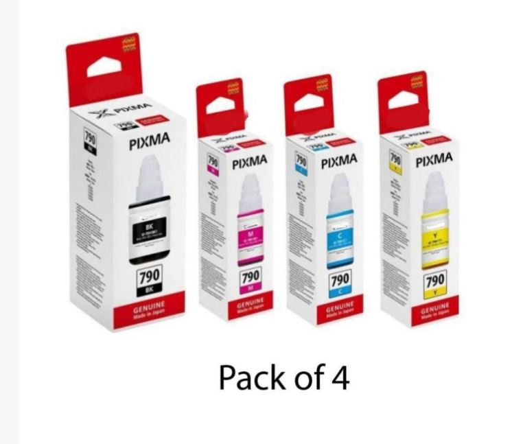 Canon GI790 INK Bottle Multicolor Pack of 4 Ink bottle forUse Pixma G1000, G2000, G3000