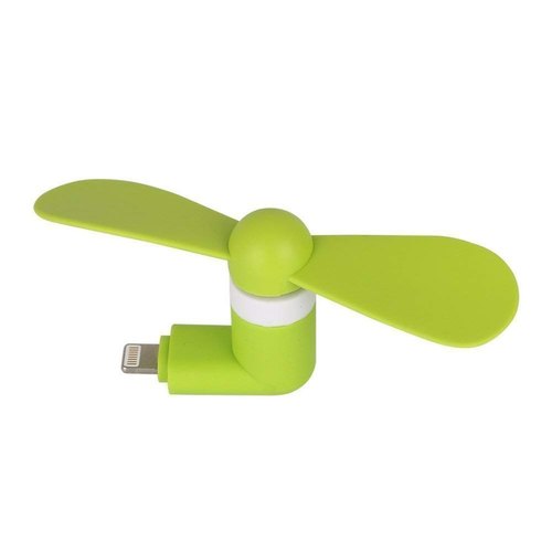 Portable 8 Pin USB Phone Mini Fan with Two Leaves, For iPhone Light Green