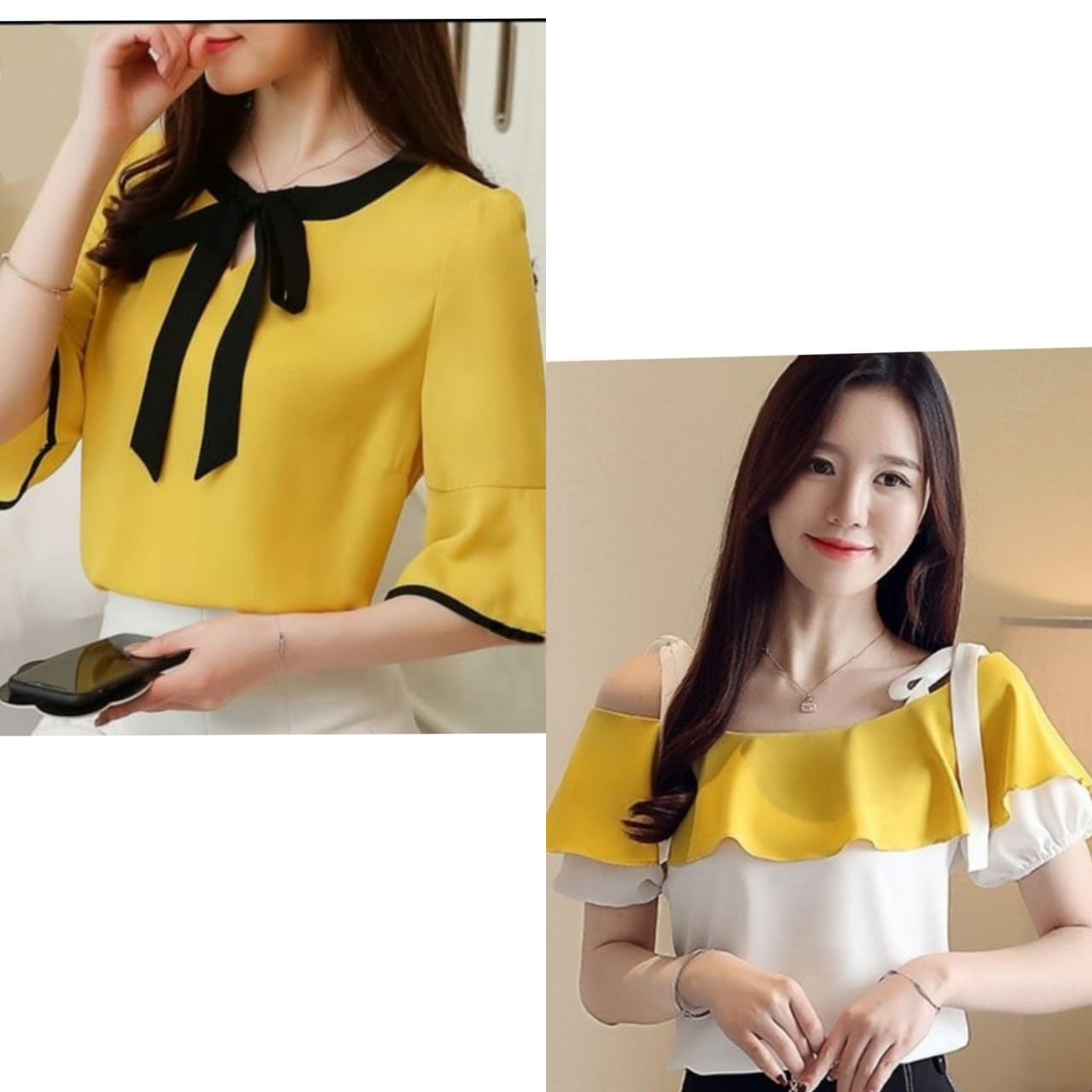 buy-raabta-fashion-mustard-tie-top-and-white-off-shoulder-top-with