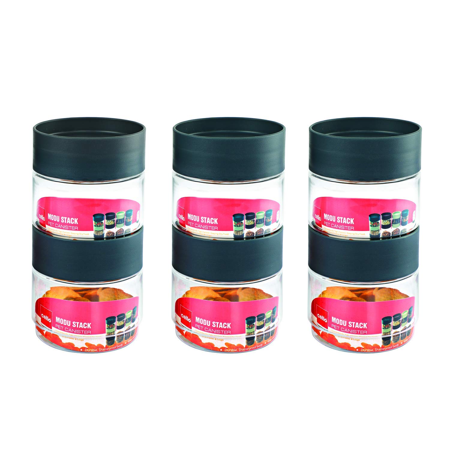 Buy Cello Plastic Modustack, 500 ml, 6Pieces, Kitchen Containers