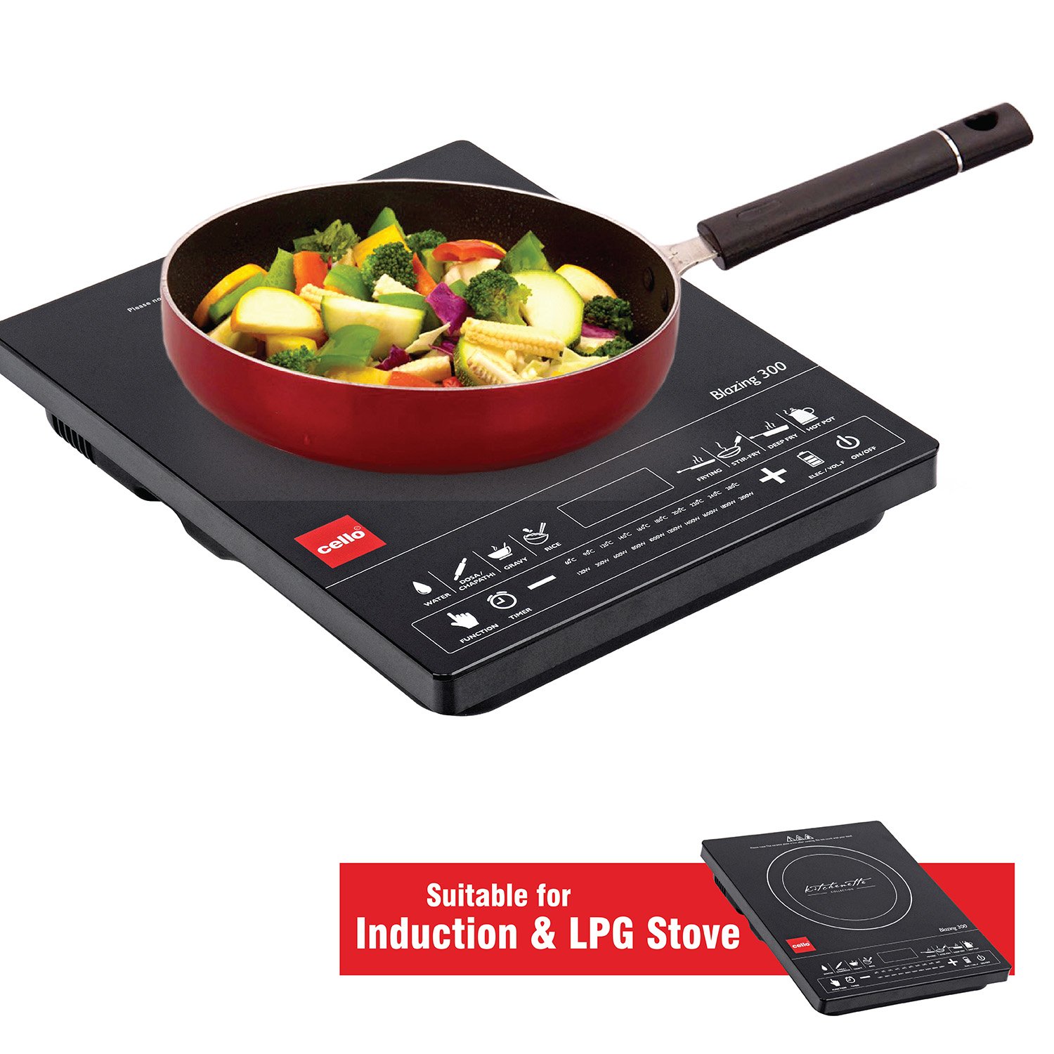 Buy Cello Non Stick Induction Safe Fry Pan Fry Pan 220 cm diameter