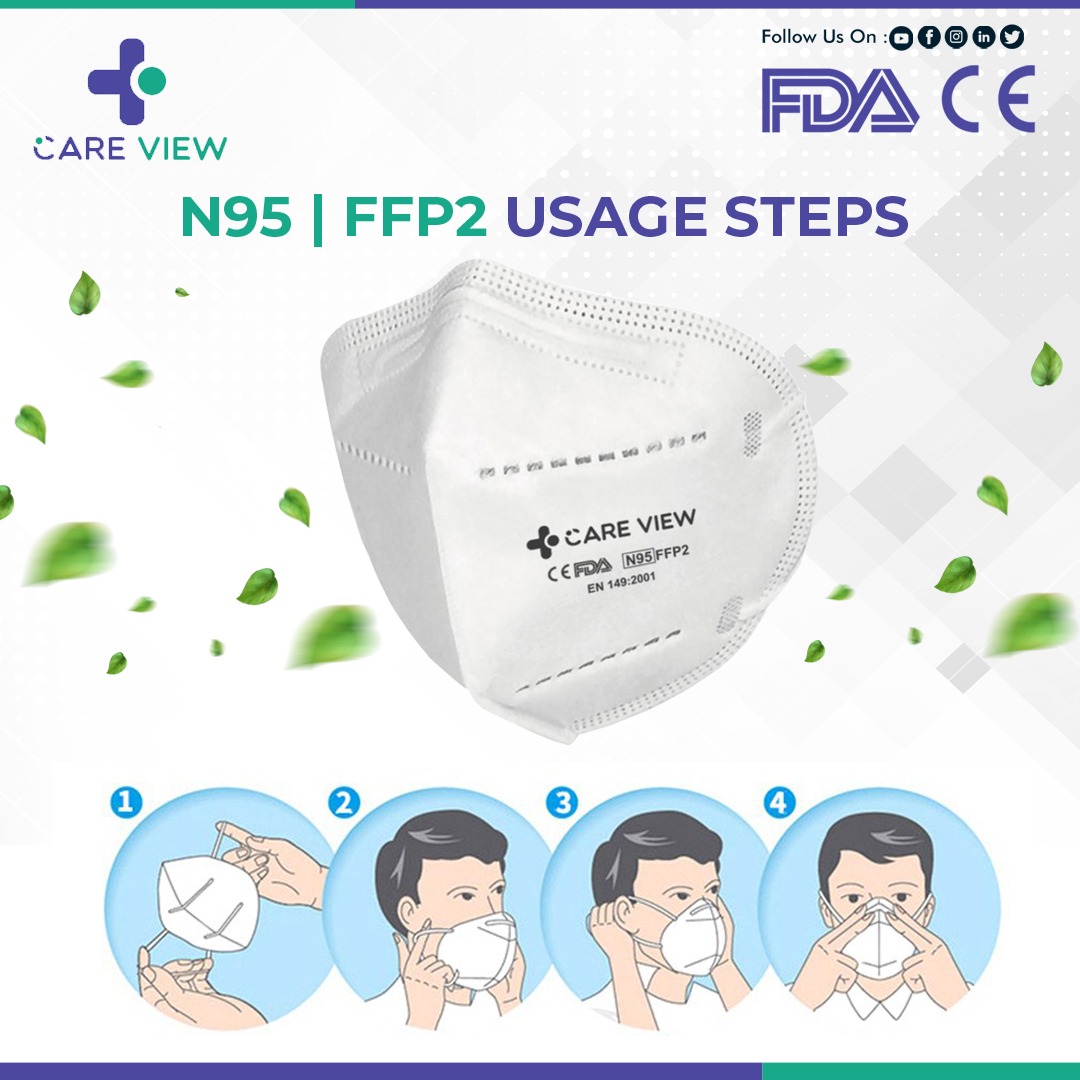 Buy CARE VIEW N95 FFP2 Protective Face Mask with Head Band Strap (Pack