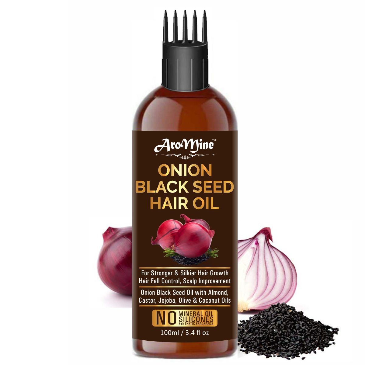Buy AroMine Onion Black Seed Hair Oil for Hair Growth Hair Fall ...